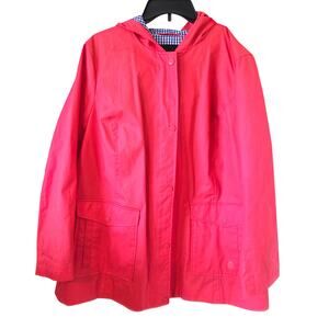 Talbots Woman Hooded Long Sleeve Spring Jacket Coral Color Plus Size 1X